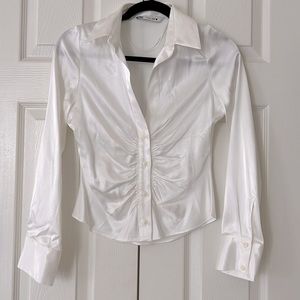 Zara Ruched satin effect shirts